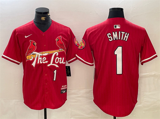 Men's St. Louis Cardinals #1 Ozzie Smith Red 2024 City Connect Limited Stitched Baseball Jersey